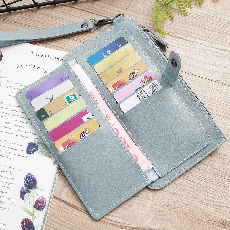 116g Weight Zipper Closure Type Business, Travel Occasion Pu Leather Material Solid Color Pattern Women'S Gender Square Shape Light Grey, Dark Grey, Rose Red, Pink, Red, Green, Blue, Gold, Black Color Fashion Multi-function Zipper Multi-card Buckle Wallet 21