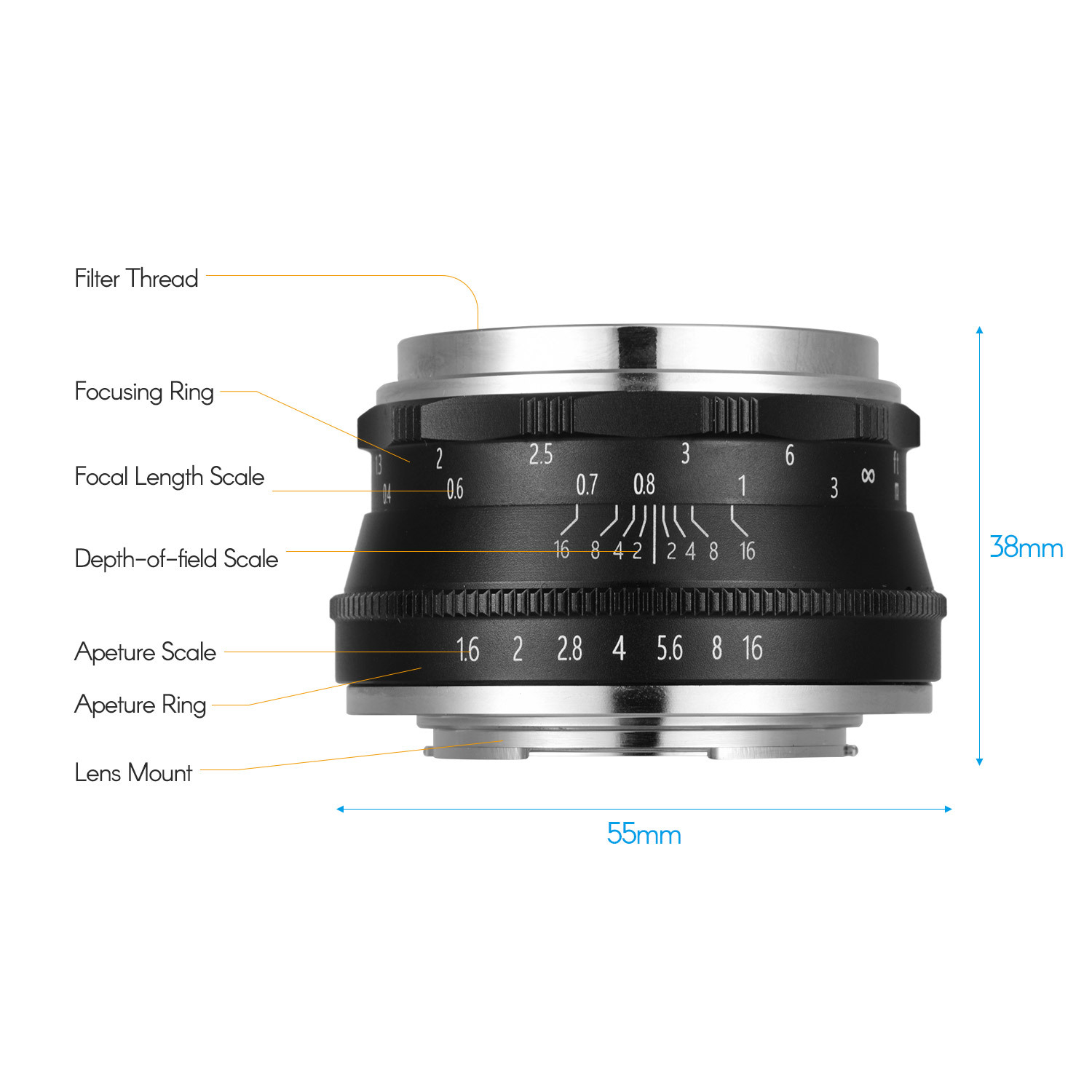 35MM F1.6 定焦微單人像鏡頭M43/NEX/FX/EOSM口微單鏡頭廠家直銷