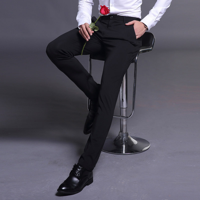 2025 New Men's Autumn Straight Pants Youth Men's Pants Business Casual Pants Non-ironing Slim-fit Small Leg Pants