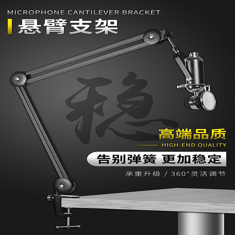 亚马逊跨境爆款高端麦克风主播录音万向桌面话筒悬臂支架抖音神器