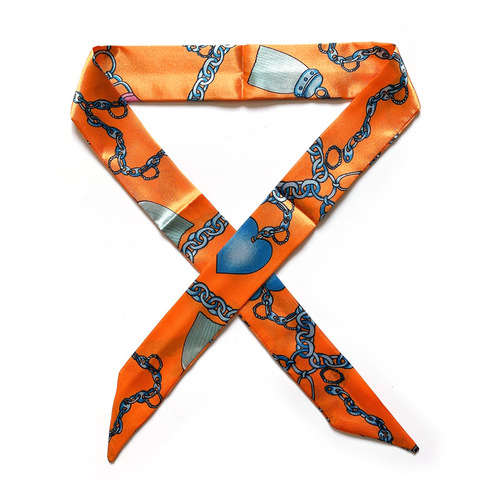 Polka dot striped slender tie bag handle silk scarf small ribbon decorative scarf bag strap women's scarf women