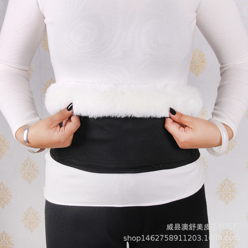Autumn and winter wool Waist protection Cold proof keep warm Protection belt Fur integrated Waist keep warm brace Nursing belly Huwei Warm house