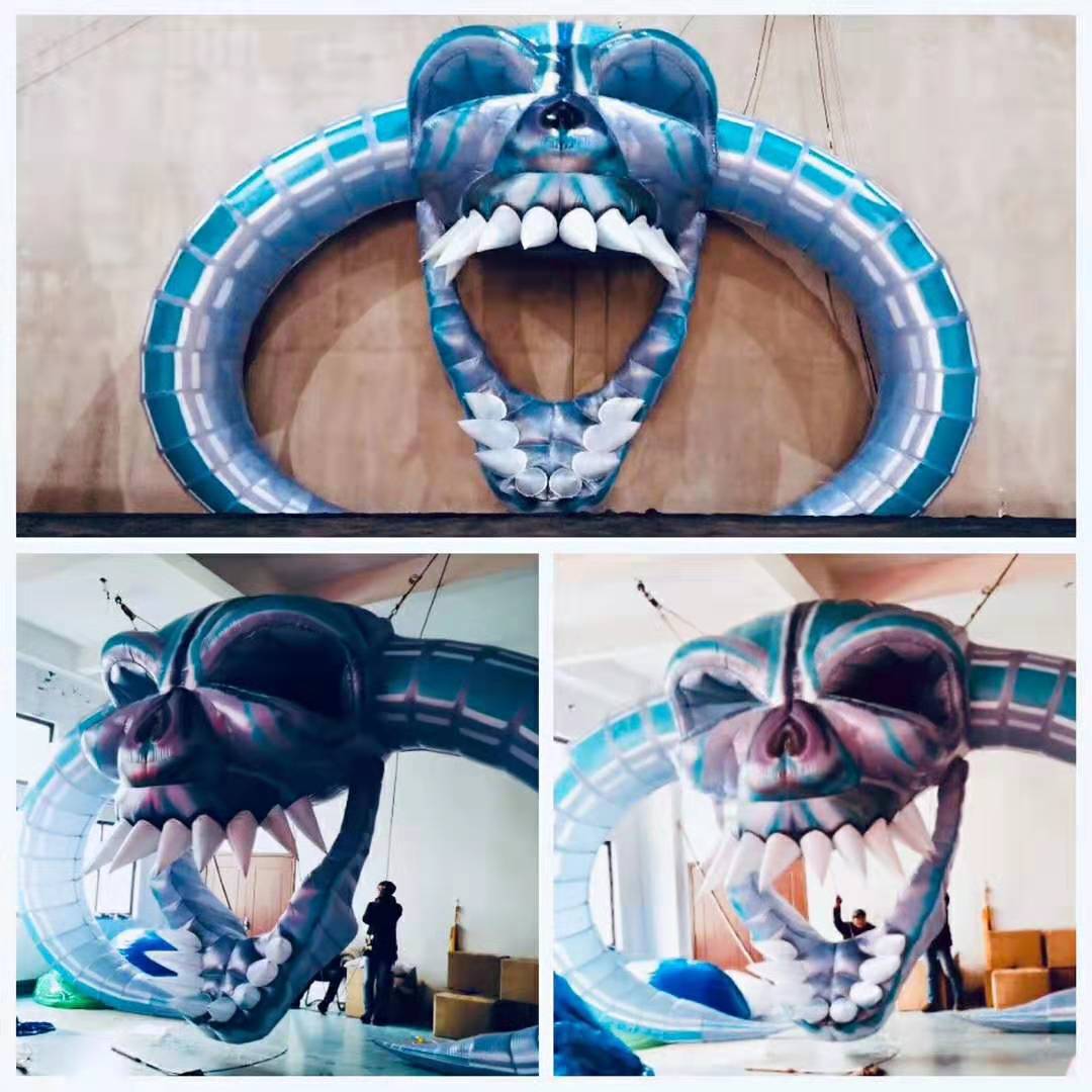 充气骷髅头气模 万圣节主题死神骷髅气模装饰 酒吧悬挂充气南瓜