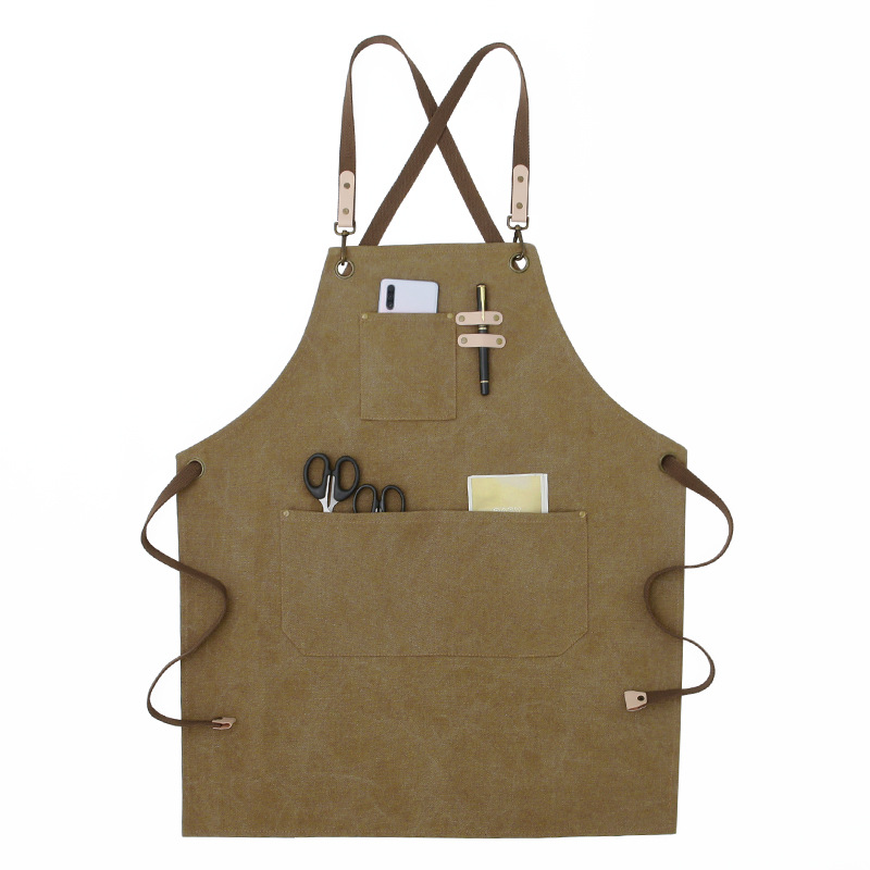 Delantal logotipo personalizado moda Coreana lienzo antifouling Barbero café leche tienda de té Cocina Ropa trabajo en casa para las mujeres