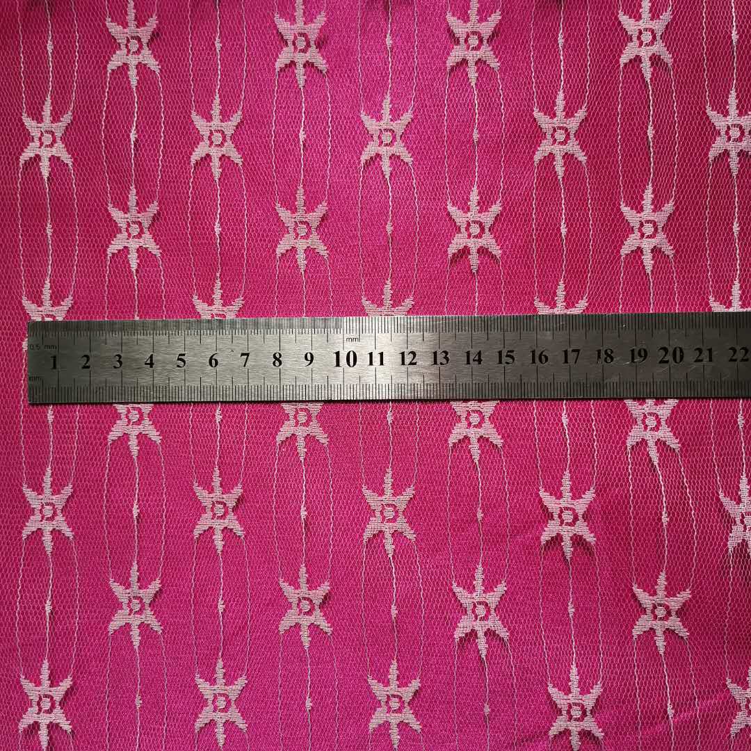 热销款无弹轻盈透薄全锦纶六角星提花网布 打底衫等面料 黑白现货