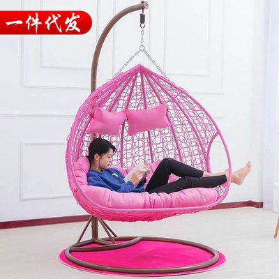 鸟巢吊篮室内秋千双人吊椅藤椅阳台庭院摇椅户外双人摇蓝|ru