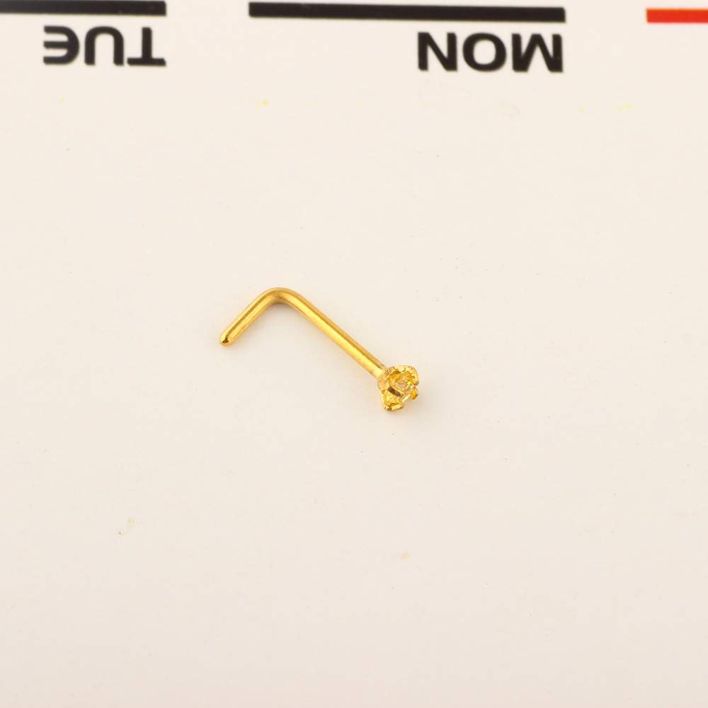 European American Style Zircon Triple Nose Nail Stainless Steel Nose Stud Body Piercing Jewelry 5pcs Set detail image 14