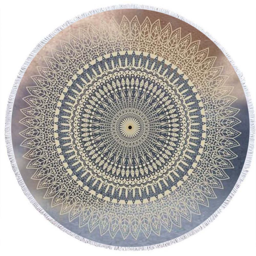 2 день мода волосы Мандала круглый печатных пляжное полотенце из микрофибры пляж Подушка 150 кисточкой края