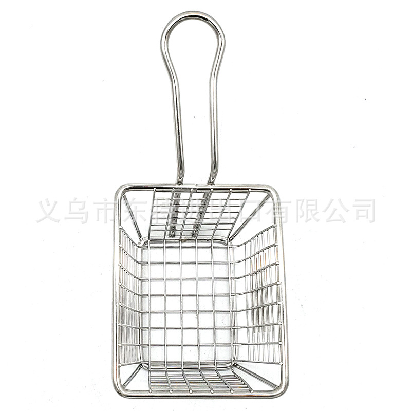 Factory direct sales of stainless steel frying baskets and sieves, French fries frying baskets, deep-frying baskets, filters and sieves, snack and pastry baskets and frames detail image 14