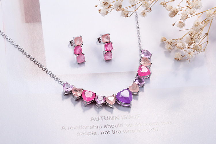 Fashion New Zircon Color Square Crystal Copper Earrings Wholesale Nihaojewelry display picture 3