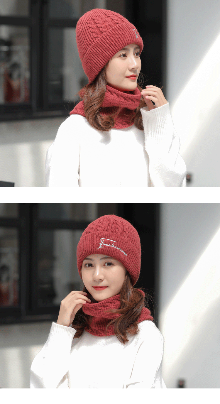 Cappello da donna in maglia di lana, alla moda, con fodera in pile, caldo, autunno inverno, all'ingrosso_voghion.com