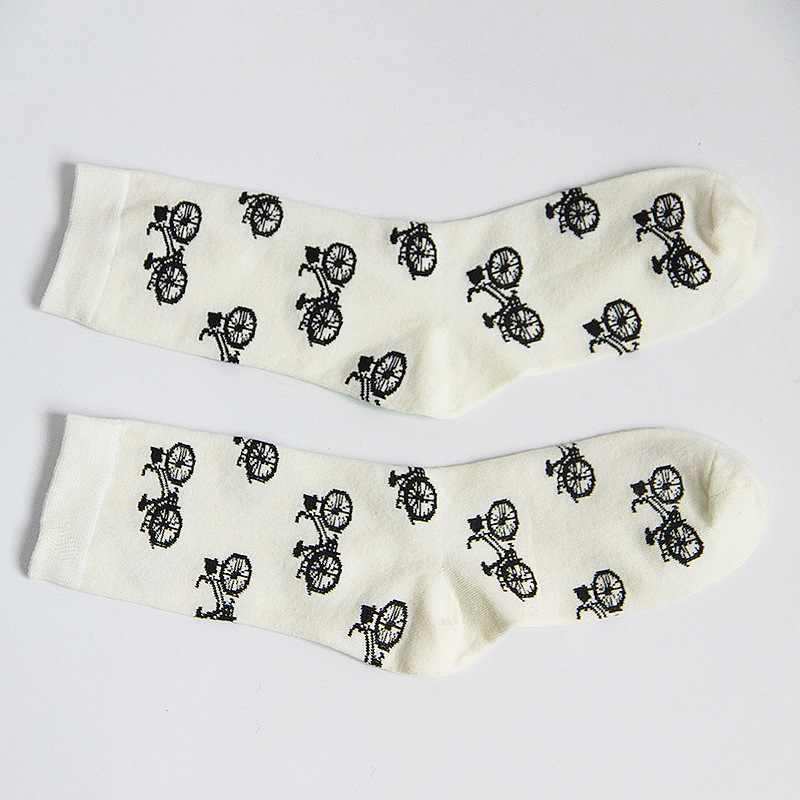 袜子女中筒袜全棉夏季女士袜子时尚自行车潮袜大码袜