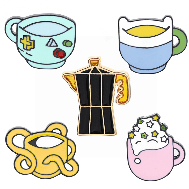 10g Weight Brooches Classification Daily Occasion Alloy Material Cartoon, Colorful, Badge, Cup, Cattle Pattern Unisex Gender Fashion Style Enamel, Enamel Craft Fashion Pin Cartoon Colorful Badge Alloy Enamel Unisex Brooches 9