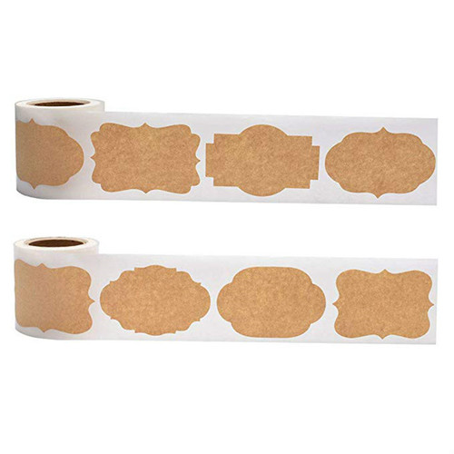 Wholesale kraft paper blank roll stickers self-adhesive diy baking packaging sticker labels 250pcs/roll