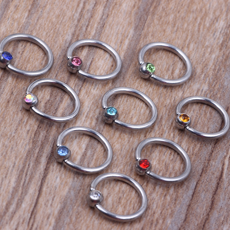 Colorful Plated Nose Ring Hoop 316L Surgical Steel Body Piercing Jewelry for Women detail image 8
