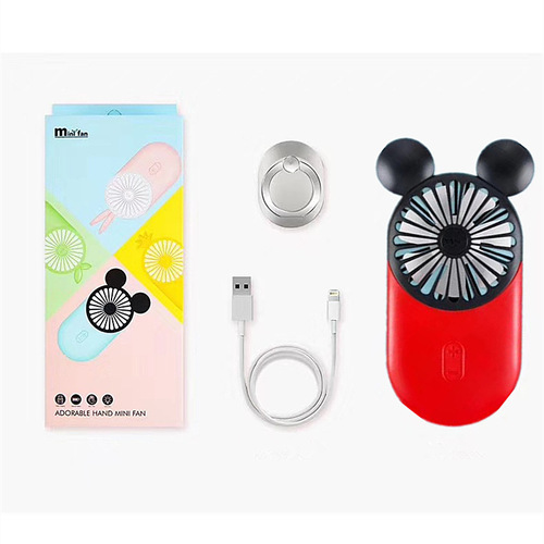 Pocket Mini Mickey Fan USB Handheld Lighted Charging Fan Summer Gift Toy Wholesale