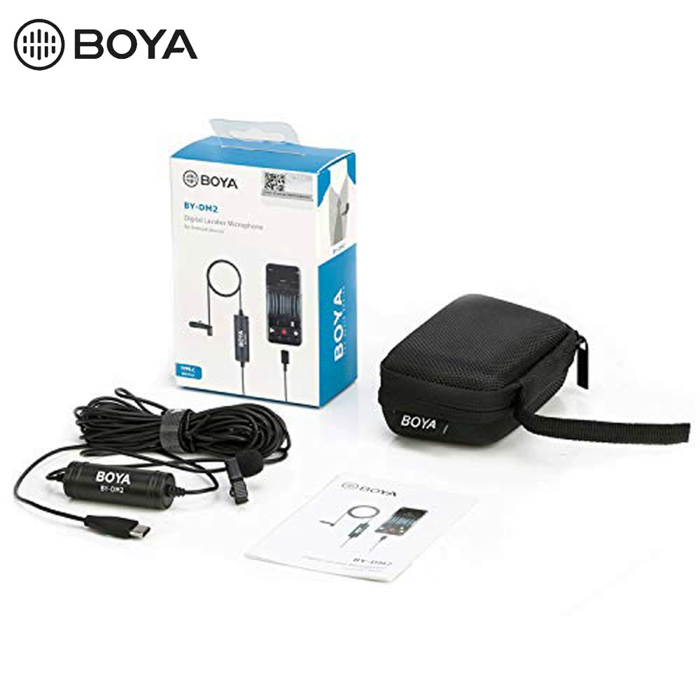 Микрофон-подвеска Boya by-DM2 для Xiaomi Huawei P20 Android Type-C интерфейс, воротниковый микрофон