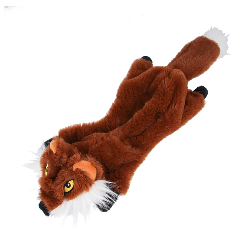 Creative new dog toys, bite-resistant, boredom-relieving, vocal, teething, fox, squirrel, plush pet supplies