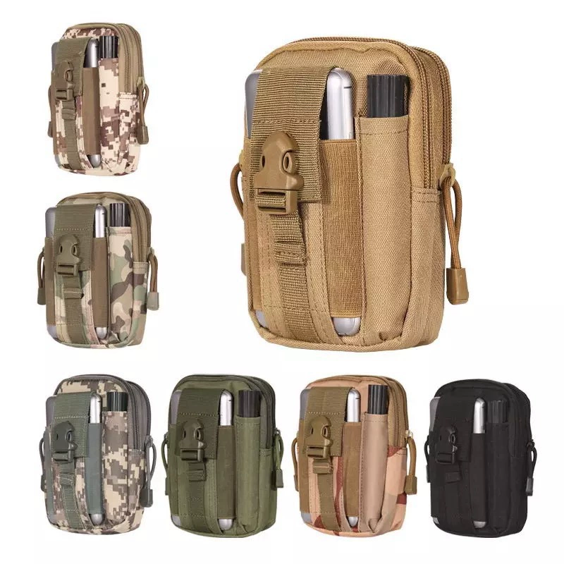 Travel sports belt bag, universal waterproof tactics camouflage mobile phone