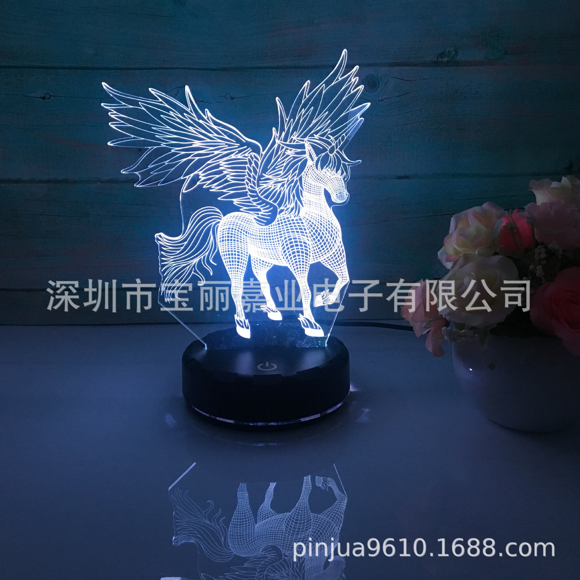 电商独角兽3d小夜灯热销触摸遥控独角兽小夜灯亚马逊现货出货快