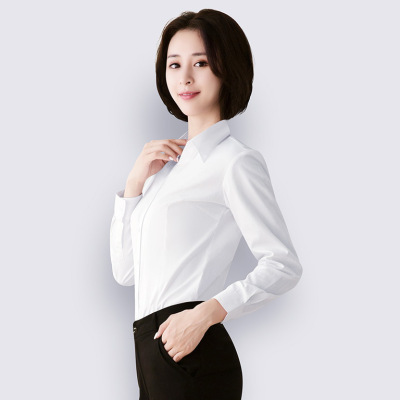 2019 Spring and summer men and women Same item shirt Business Suits White coverall Long sleeve jacket Business Formal lady shirt