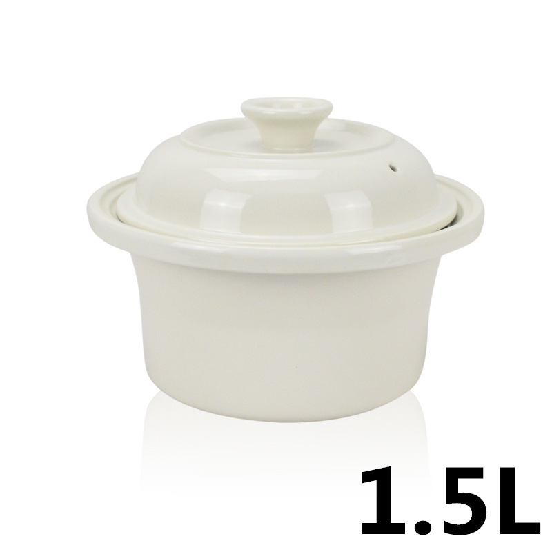 通用白瓷隔水炖电炖锅电炖盅BB煲预约陶瓷煮粥锅备用内胆1.5L
