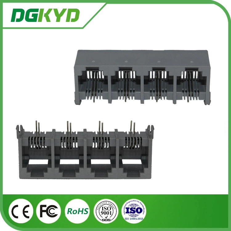 KRJ-5521S6P2C1X4NL 1x4 RJ12 разъём телефонной линии, розетка 6P2C