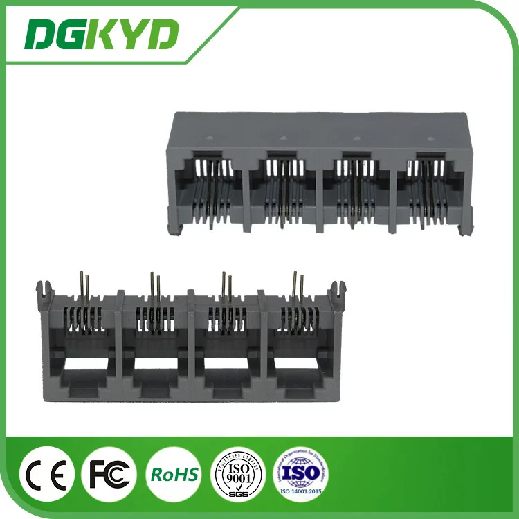 KRJ-5521S6P2C1X4NL 1x4 RJ12 разъём телефонной линии, розетка 6P2C
