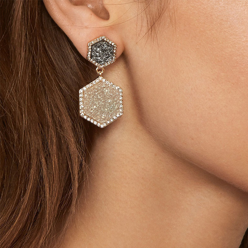 Alloy Geometric Diamond Earrings Simple Geometric Earrings display picture 2