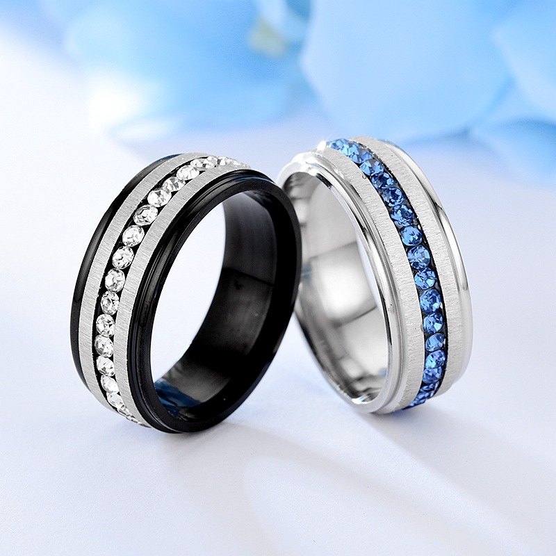 Wholesale Stainless Steel Full Color Diamonds Ring Nihaojewelry display picture 7