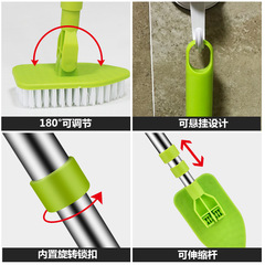 Floor brush toilet bathroom kitchen long handle hard bristle shower toilet tub triangle brush no dead corner brush