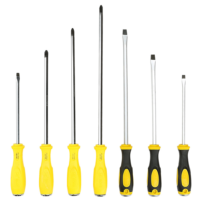 波斯可敲击螺丝刀穿心起子一字十字改锥超硬工业级套装批头镙工具