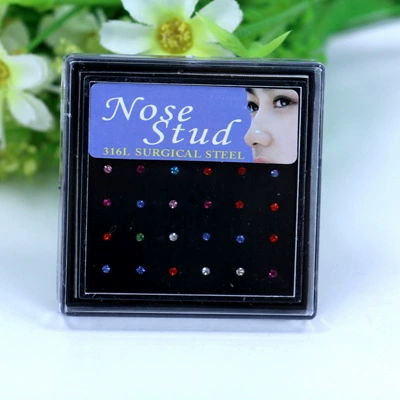 Shiny nose piercing stainless steel, 2mm, 2.5mm