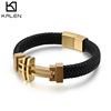 Accessory stainless steel, trend retro leather bracelet, jewelry, wholesale, European style