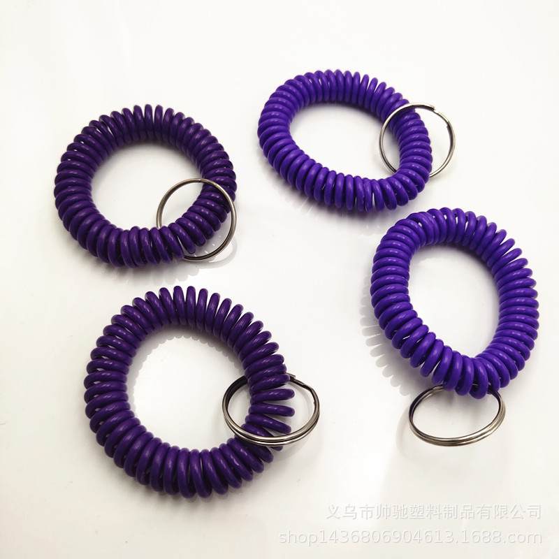 塑料创意强弹力拉伸弹簧圈塑料弹簧电话线手圈BB圈钥匙手环可定做|ms