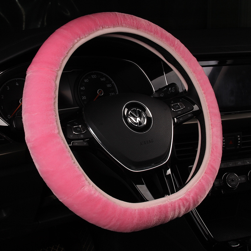 Car steering wheel cover fuzzy handle cover automatic transmission heating winter thick steering wheel cover set