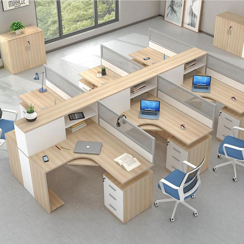 factory Direct selling Now Simplicity Staff member Station desk Double Four screen computer Desks and chairs combination