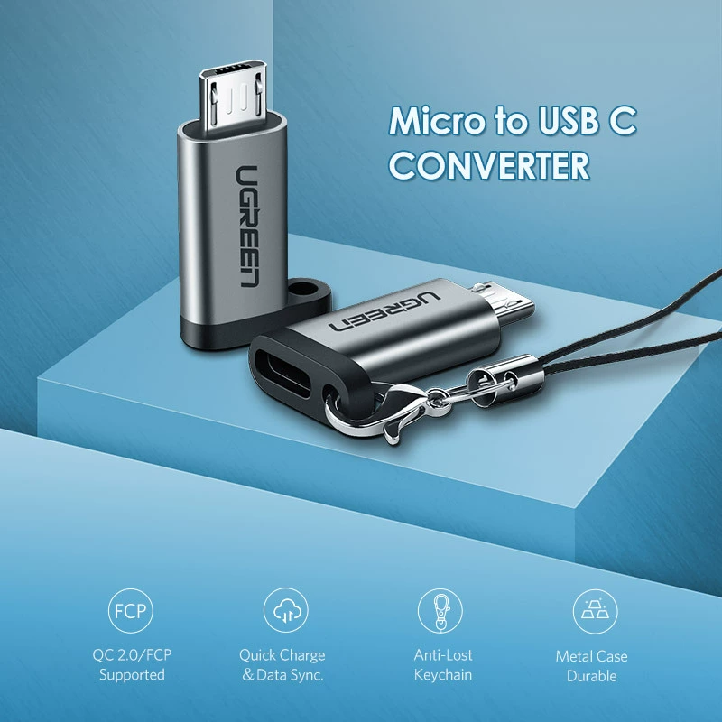 Кабель-адаптер USB-C к Micro USB Ugreen TYPE-C к Android