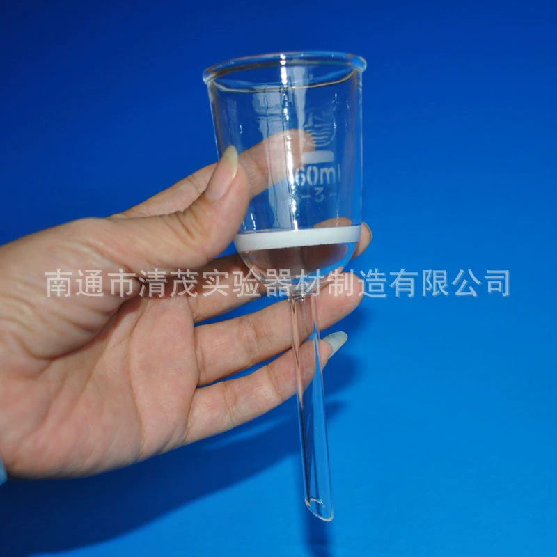 Воронка сердечника песка 35 60 100 мл кислотостойкая Стеклянная Воронка фильтра Qingmao Лабораторная посуда Заводской магазин