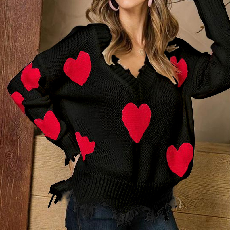 Women's Sweater Long Sleeve Sweaters & Cardigans Elegant Heart Shape display picture 9