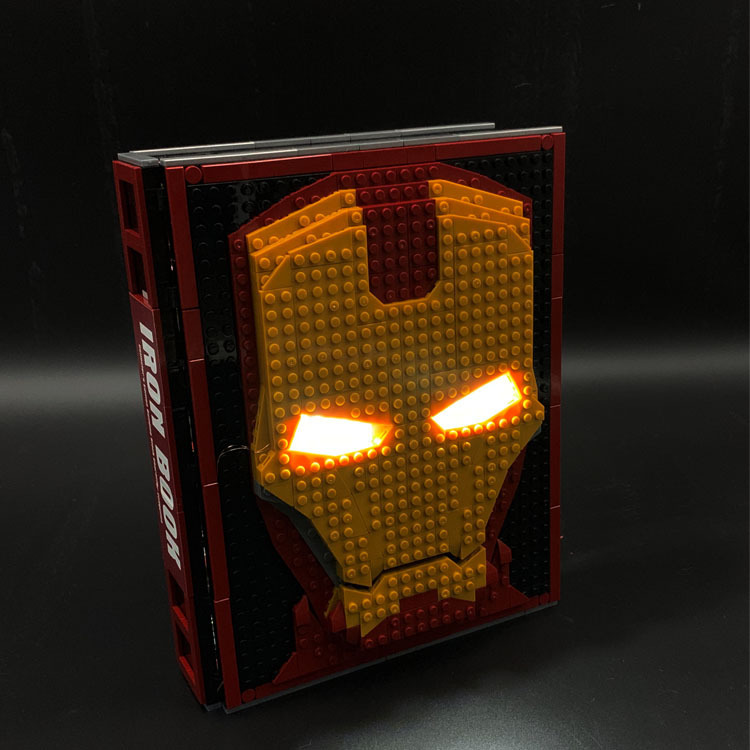 Building Blocks Lighting Compatible Lego Iron Man Memorial Collection Manual Book Spiderman Avengers Kobe Light Set