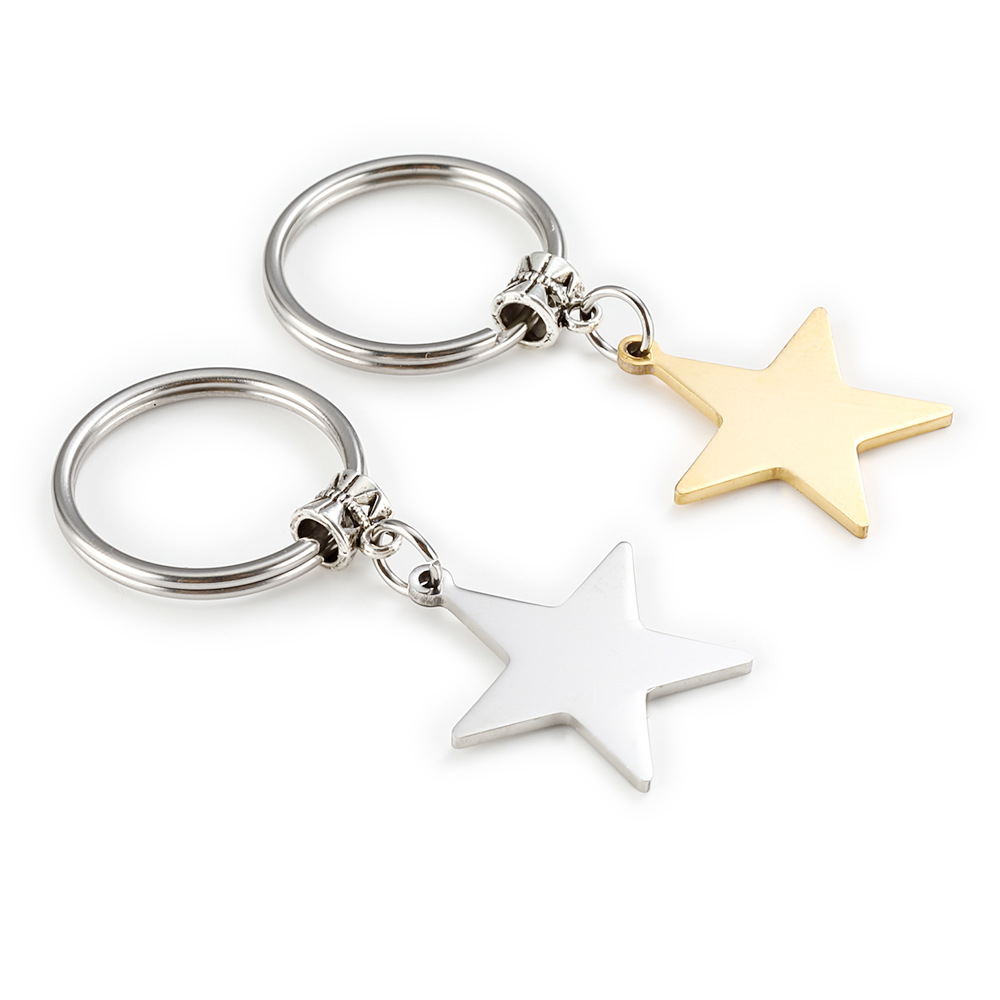 Valentine'S Day Festival Star Pattern Fashion Star Stainless Steel Bag Pendant Keychain