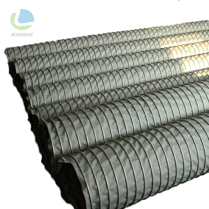 工厂直销高温风管耐400度高温伸缩风管铁夹式伸缩风管螺旋风管