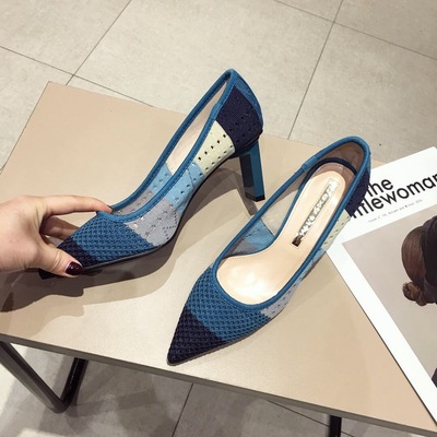 2020 Korean Edition Spring and summer new pattern All-match fashion Single shoes High-heeled With crude Tip Women's Shoes