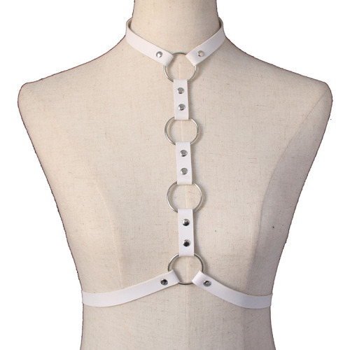 European and American punk style performance collar, corset, one-piece restraint belt, leather pole dance strap, belt, metal decorative belt