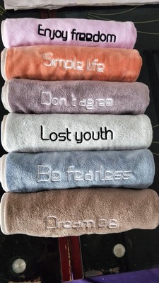 thickening 400 Superfine fibre towel Hemming Embroidery Youth Self-Improvement English gift High density Supersoft Quick drying