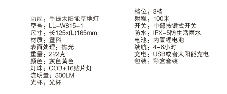 汽车用品批发 手提户外露营灯USB和太阳能充电工作灯手提灯应急灯详情2