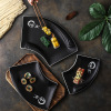 Ceramic sushi disk beautiful disk black matte creative home vegetable dish fan -shaped dish snack dishes dishes