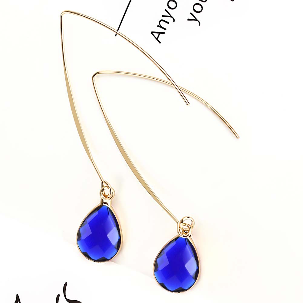 Water Droplets Pattern 1 Pair Basic Modern Style Classic Style Water Droplets Inlay Copper Artificial Crystal Glass Drop Earrings