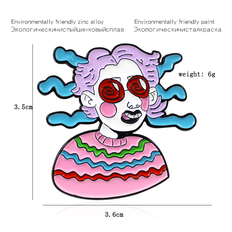 Brooches Classification Cartoon Style Funny Pin Cartoon Character Alloy Enamel Unisex Brooches